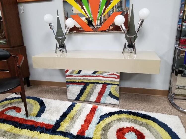 Post Modern entry table / console table with mirror base