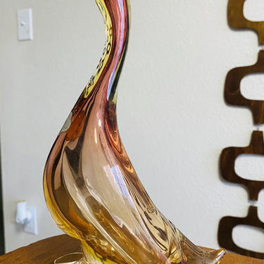 Alfredo Barbini Murano Venetian Glass Bird Figurine Italy 