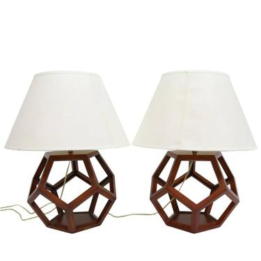 Ralph Lauren Home Geometric Open Table Lamp Pair 