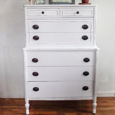 White Distressed Dresser with Black Top | Odds & Ends - Imperial, CA | ATTIC White Distressed Dresser with Black Top | Odds & Ends - Imperial, CA | ATTIC