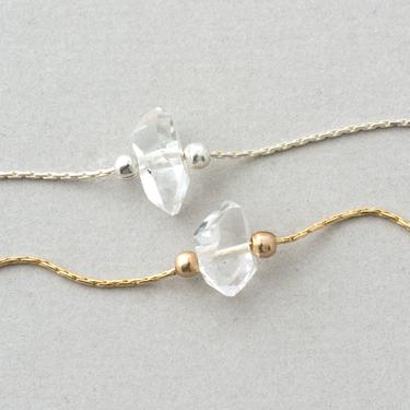 Herkimer Diamond Bracelet - Healing Crystal Bracelet - Gemstone Bracelet - April Birthstone Bracelet - Raw Stone Bracelet - Gift for Her 
