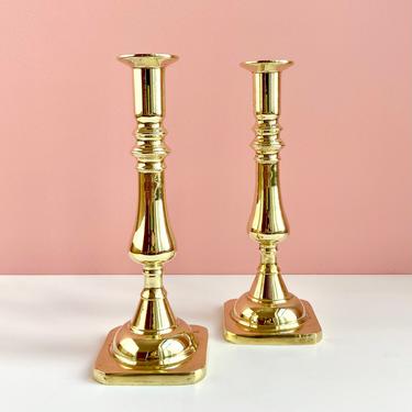 Pair of 40s Harvin Brass Candlestick Holders 