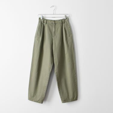 vintage high waisted chino pants, olive cotton trousers, size S / M 