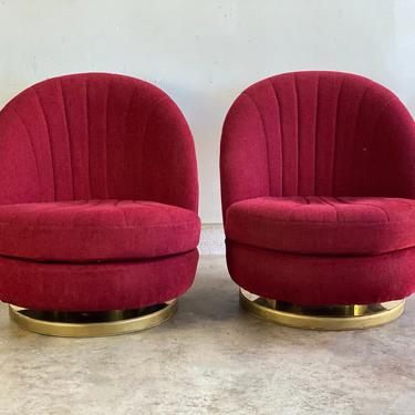 Milo Baughman for Thayer Coggin Wine 1970s Pair of Chairs