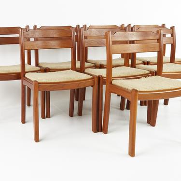 Dyrlund Mid Century Teak Dining Chairs - Set of 8 - mcm 