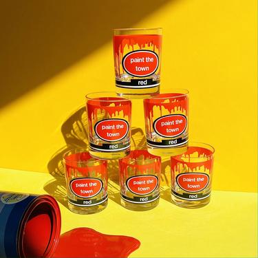 Vintage Paint The Town Red Tumblers