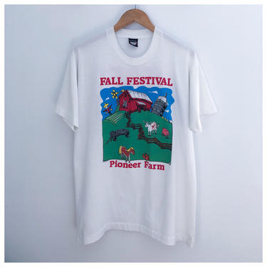 Vintage 80s Fall Festival Staff Graphic Tee Large 