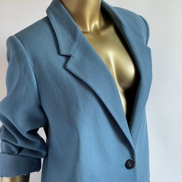 1980's Cornflower Blue Wool Blazer fits M - XL 