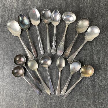 Silverplate sugar spoons - mix and match - 15 antique and vintage spoons 