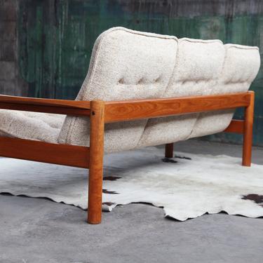 GORGEOUSLY Made Vintage Mid Century Danish Modern Teak Post Modern Sculptural sofa sectional loveseat MCM 70s 60s Domino Mobler 