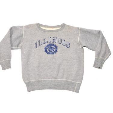 1950's ILLINOIS University College Sweat size 38 | Vintage Grey Sweatshirt | 