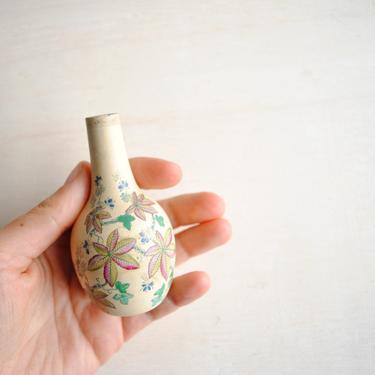Vintage Tiny Hand Painted Floral Vase, Bud Vase 
