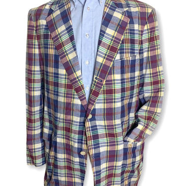 Vintage 1960's Madras Tapa Tiki Batik Mod Style Sport Coat