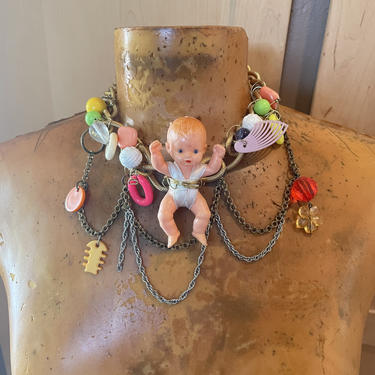 Eclectic Necklace BABY SHOWER Gender Reveal Quirky Jewelry 
