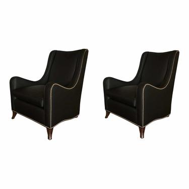 Caracole Modern Just Wing It Club Chairs Pair