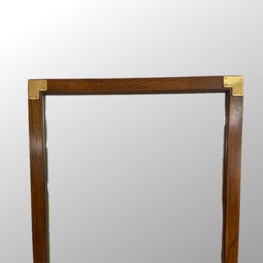 Vintage Oak Mirror with Brass Accent by Henredon