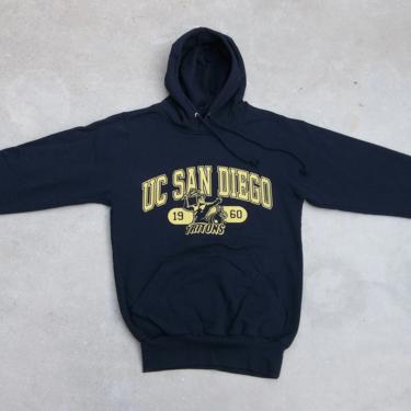 Vintage Sweatshirt UCSD University of California San Diego 1990s Small Distress Preppy Grunge Unisex Casual Athletic Street Pullover Hoodies 