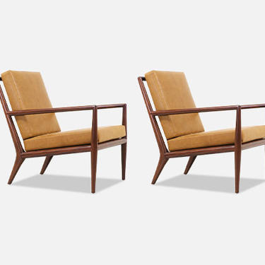 T.H. Robsjohn-Gibbings Leather Lounge Chairs for Widdicomb