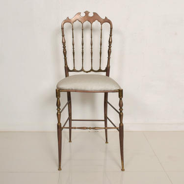 CHIAVARI Bronze Chair in Sumptuous Gray ITALY 1950s Midcentury Elegance by AMBIANIC