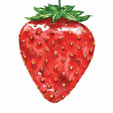 Strawberry Watercolor Art Print