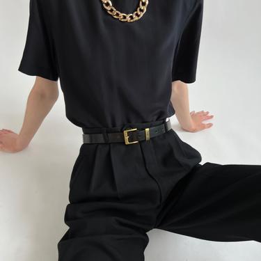 Vintage Onyx Short Sleeve Silk Blouse