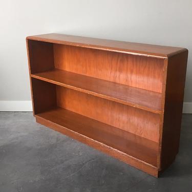 vintage mid century modern long and low bookcase.