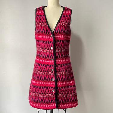 1970s Sweater Dress Icelandic Wool Knit S 