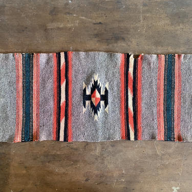 Vintage Wool Tabletop Southwestern Textile 28x12 