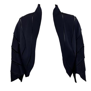 Chado Ralph Rucci Blue Wool Cropped Bolero Jacket