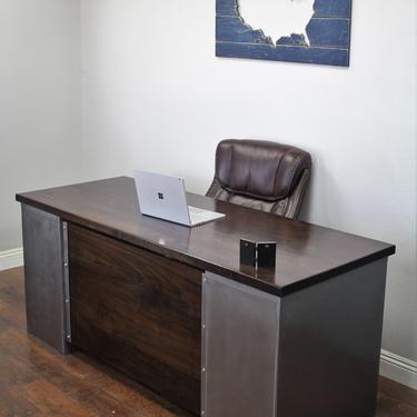 Office Desk / 4 drawer / modern rustic Industrial / Metal Cabinet / contemporary / Recycled / custom / Home Office / Executive desk 