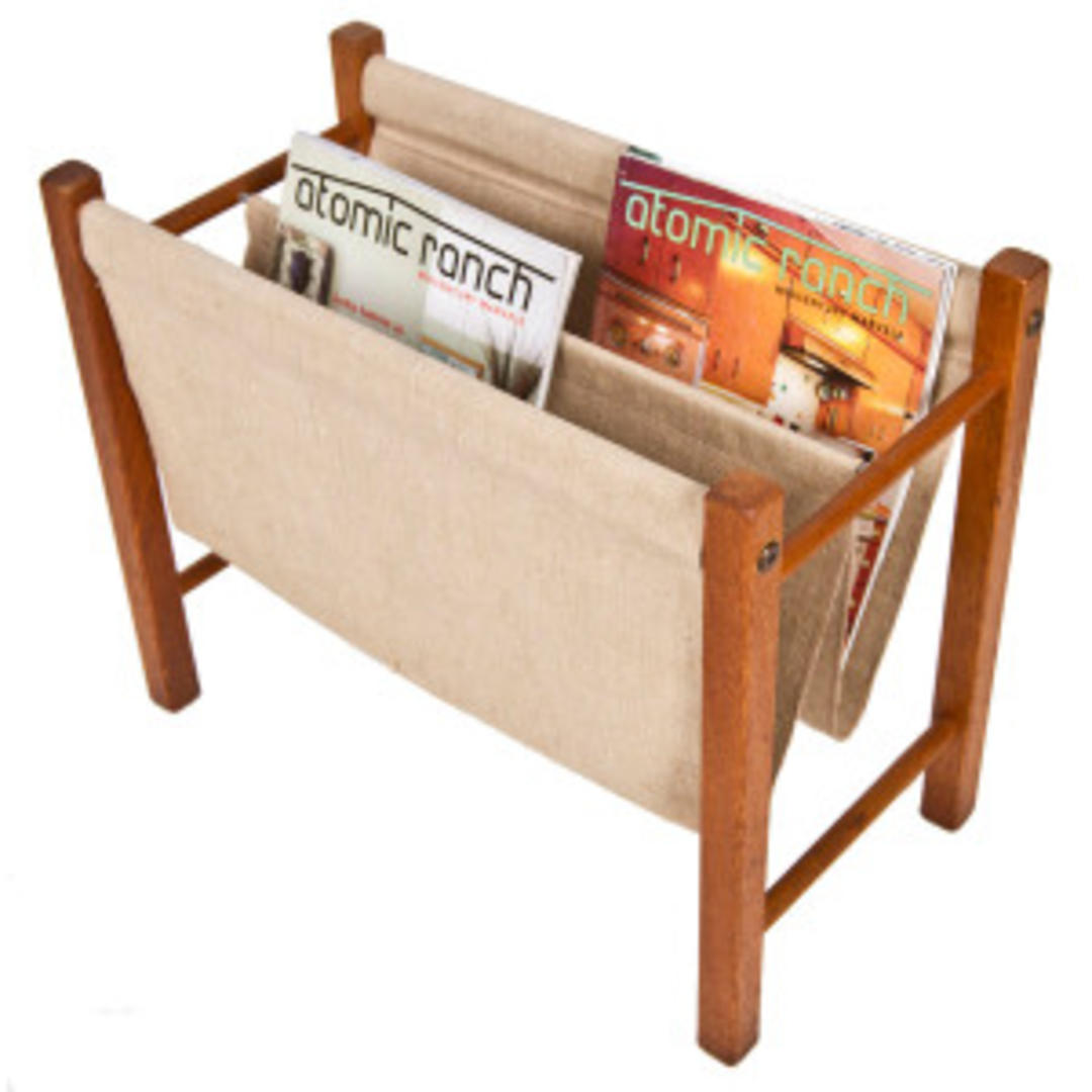 Canvas Magazine Rack Teak and Canvas Magazine Rack | Modern Mobler | Takoma, DC / Kensington, MD