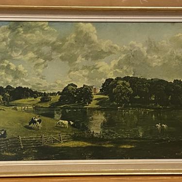 Item #AA51 Framed English Landscape Print by Constable c.1950