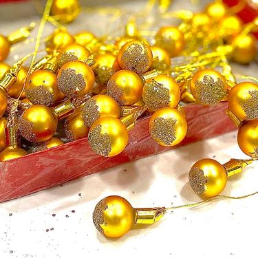 VINTAGE: 10 Glittered Mat Frost Gold Glass Picks - Glass Picks - Christmas Ornament - Crafts - SKU Tub-602-00006631 