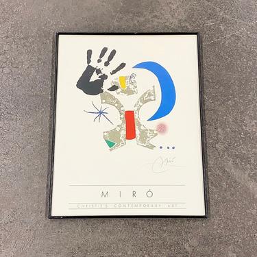 Vintage Joan Miro Print 1980s Retro Size 28x22 Christies Contemporary Art + Lithograph on Paper + Signed in Plate + Home and Wall Decor 