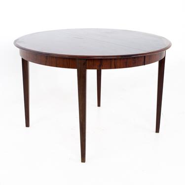 Dyrlund Mid Century Rosewood Expanding Round Oval Dining Table - mcm 