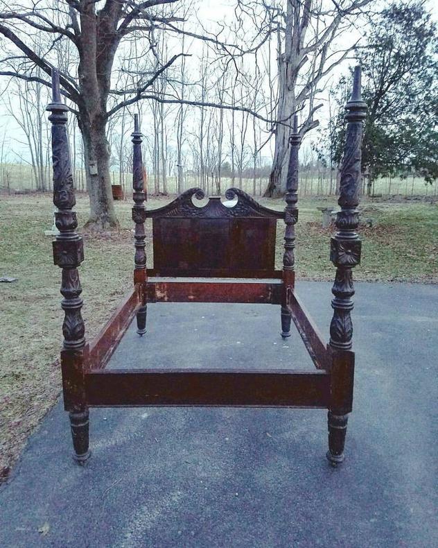 SOLD. Nineteenth Century Mahogany Four Poster Bed