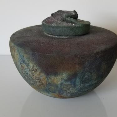 1980s Richard Meyer Raku Studio Pottery Vase 