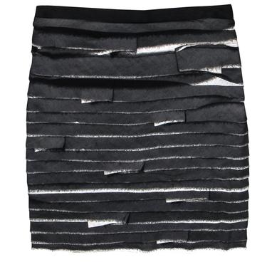 Robert Rodriguez - Black & White Layered Strip Miniskirt Sz 6