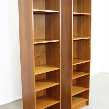 Danish Modern Domino Mobler Teak Bookcases,Pair of Shelves, Mid-century Modern 