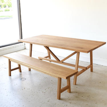 Modern Trestle Dining Table / Kitchen Table with Butterfly Joinery 