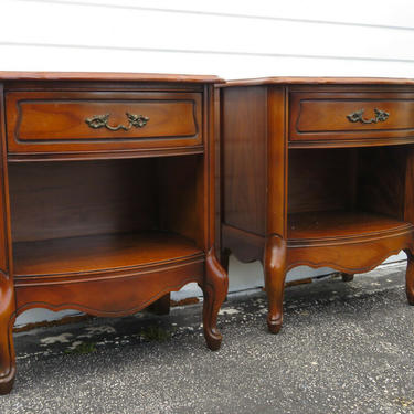 French Cherry Pair of Nightstands Side End Tables 1530