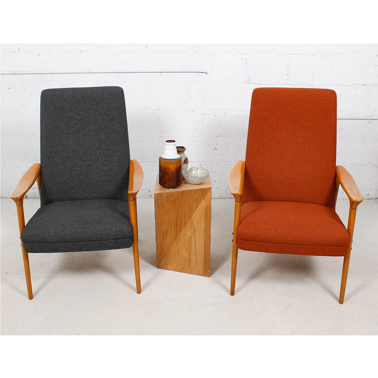 Norwegian Modern Tallback Lounge Chairs