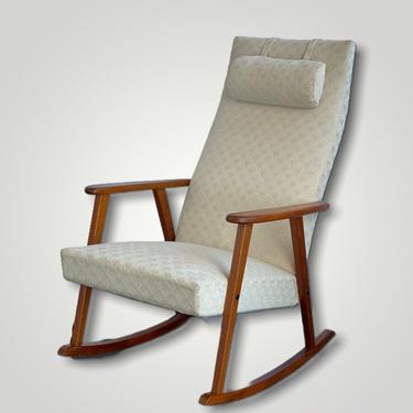 Free Shipping Within US - Vintage 1960s Mid-Century Modern Danish Teak Rocking Chair 