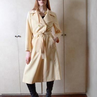 Vintage Pale Yellow Trench Coat 
