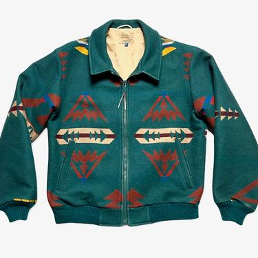 Vintage PENDLETON Wool Blanket Jacket ~ M ~ Bomber ~ Work Wear / High Grade Western Wear ~ Made in USA ~ Talon Zipper 