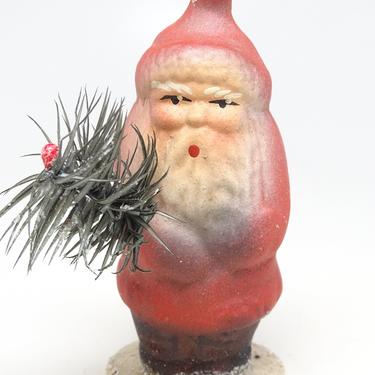 Vintage Hand Made, Hand Painted Belsnickle Santa with Feather Christmas Tree by Stamm House 