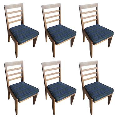 Set of 6 Oak Chairs by Guillerme & Chambron, 1950