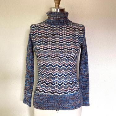 1970s Space dyed turtleneck sweater 