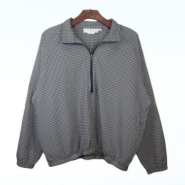 L\/S Half Zip checkered pullover shirt