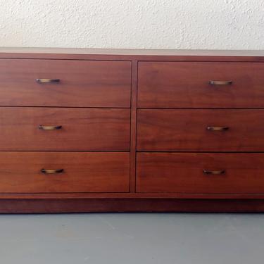 Modern Vintage Low 6 Drawer Solid Wood Credenza Dresser 